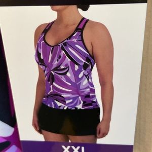 ZeroXposur tankini sz S purple 4-way stretch NWT